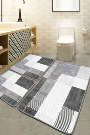 Mijölnir Pendor - Gris - Juego de 3 alfombrillas de baño